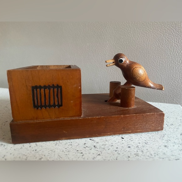 Dining Vintage Hakone Yosegi Trick Box Karakuri Toothpick Dispenser